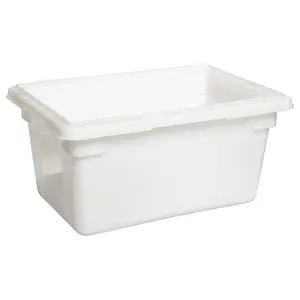 Rubbermaid Food Storage Tote Box, Freezer & Dishwasher Safe, 5 Gallon, White