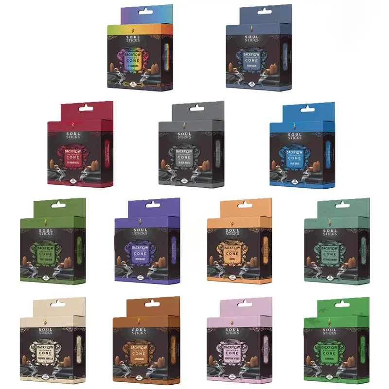 Soul Sticks, Backflow Cones (4 PK) - You Choose Your Scent! Air Fragrance Diffuser Woody Aroma