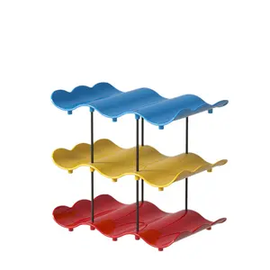 Wave Design Multi-Layer Cup Holder, Kitchen Counter Organizer, Colorful Cup Rack, Space-Saving, 2/3/4 Layers, Easy Access, Neat Storage