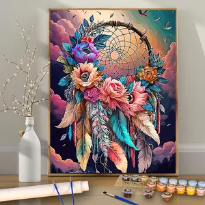 1PCS Artistic Flower Basket- 16x20 Inch - Frameless - Suitable for Art Students DIY Digital Painting Kit - Professional Paintings - Paint by Numbers - Handcraft Art Set - Paint by Numbers - Acrylic Painting - For Home Wall Decoration and Gifts - Frame Not