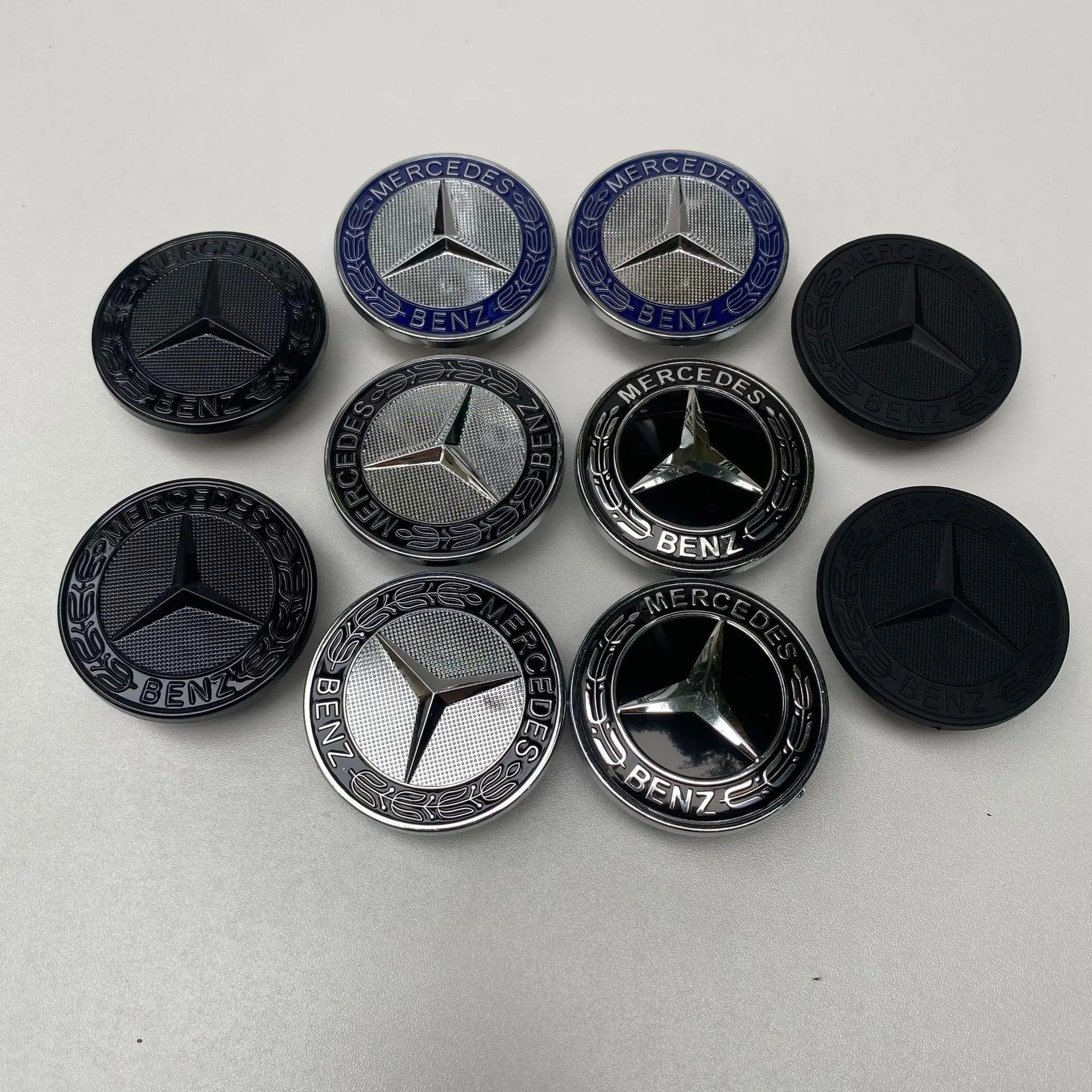 2026 New ABS Car Logo  For Mercedes Benz W211 W205 W213 W203 C218 A207 CLA CLS E Class Flat Hood Emblem Sticker Front BadgeAccessories