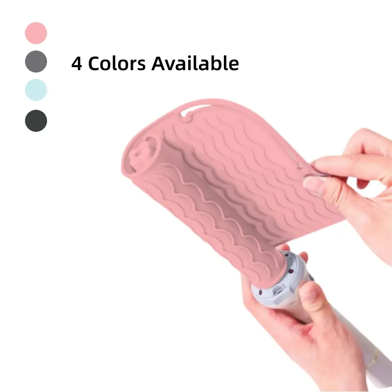 [Back to School]Silicone Heat Resistant Mat for Curling Iron, Flat Iron, Hair Straightener - Portable Hot Styling Tool Pad Cover for Travel, Vanity, Salon Use (8.3"x6.2") Women’s Hair Styling Accessories-MM1