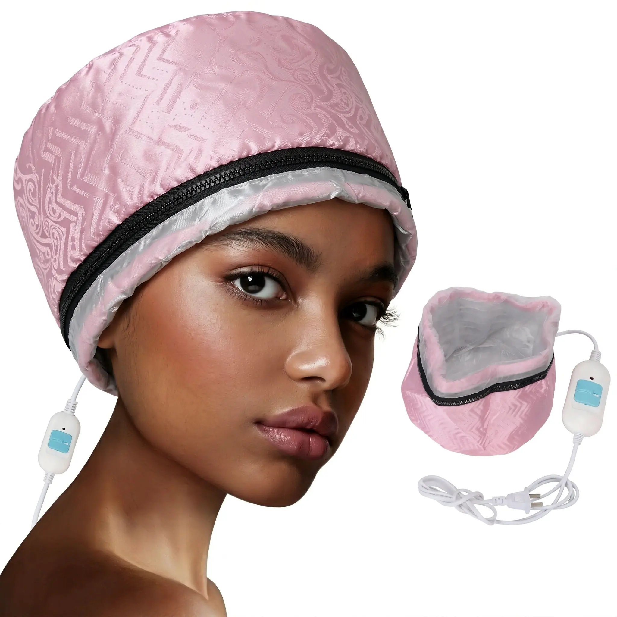 Electric Hair Steamer Cap, Hair Dryer Bonnet, Thermal Treatment for Deep Conditioning, Spa Cap for Women, 3 Time Settings, Adjustable Hair Bonnet