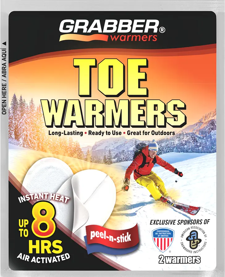 Grabber Toe Warmers - Long Lasting Safe Natural Odorless Air Activated Warmers - Up to 8 Hours of Heat - 40 Pair Box