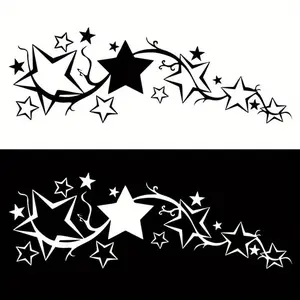 Star Car Window Sticker, Motorcycle Truck Body Decoration Reflective Sticker, Dream Theme Long Pattern, Weather Resistant Vinyl, Removable Car Decal