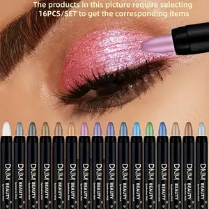 8/16-Color Shimmery Eyeshadow Stick Set, Beauty Eyeshadows, Waterproof & Long Lasting, Pearl-Glitter Finish, Smooth Powder Texture, Ideal for Dramatic Looks