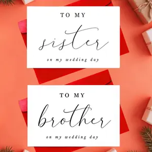 1pc Wedding Greeting Card For My Sister, My Best Friend, My Brother, My Wedding Party, Wedding Congratulations, Christmas & Valentine's Day Romantic Wedding Card, Heartfelt Wedding Blessings