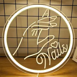 Nail Art LED Neon Sign, USB Powered 3D Engraved Neon Light, Novelty Lighting, Decorative Lights for Home Bedroom Living Room Decor, Home Decor