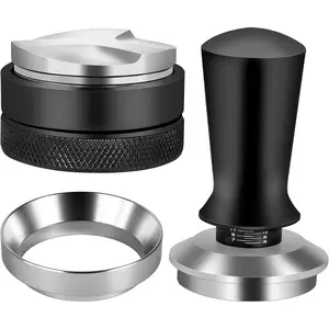 51mm Espresso Accessories Kit, Espresso Distribution Tool, Spring Loaded Calibrated Tamper and Dosing Funnel Set, Coffee Distributor Leveler Fits Delonghi CASABREWS and atatix 51 mm Machines