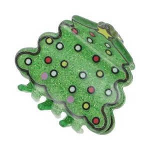 Unique Bargains Tree Hair Clips 1.77"x1.57"x1.89" Green 1 Pc