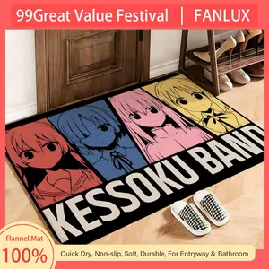 Music Bocchi the Rock! Floor Mat This soft flannel mat provides a cozy Soft flannel mat with quick water absorption, non-slip and durable. Easy to clean, ideal for bathroom and entryway use.