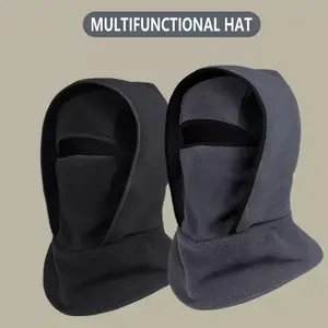 Outdoor Winter Warm Hat Neckband Integrated Cycling Mask Sports Ski Head Cover Neck Windproof Cold One-Piece Pullover Hat