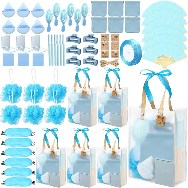 74Pcs Prizes for Game Winners Baby Shower Favors Gifts including Hair Brush PU Portable coin purseswith Gift Bag for wed Game Prizes Wedding BridalShower Favors (6Set)