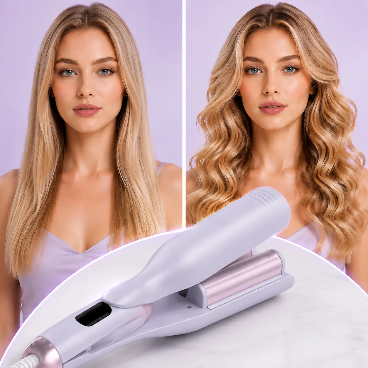 2026 New 2 in 1 Hair Straightener & Curler for Women, Ceramic Flat Iron Curling Iron Combo, Fast Heating Hair Styling Tool for Smooth Waves & Sleek Hair