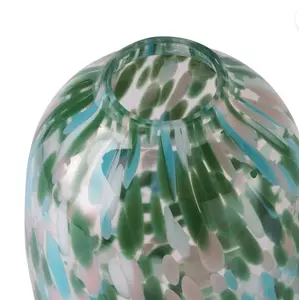 Better Homes & Gardens 10" Green Painted Glass Vase