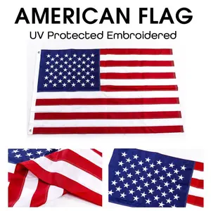 3x5 FT Outdoor Embroidered USA American Flag – Luxury Embroidered Star US Flag