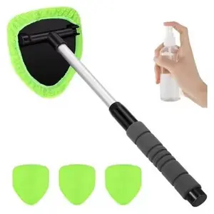 Microfiber Window Glass Cleaning Brush Car Windshield Cleaning Brush Set With Pad Extendable Handle Scraper Mist Eliminator Valentine's Day gift Tiktok Shop