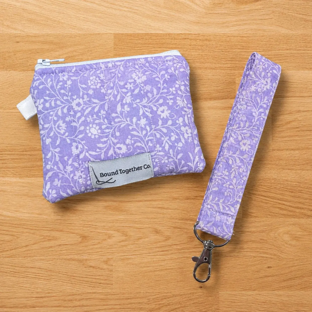 Lilac Bloom Wristlet and Keychain Wallet