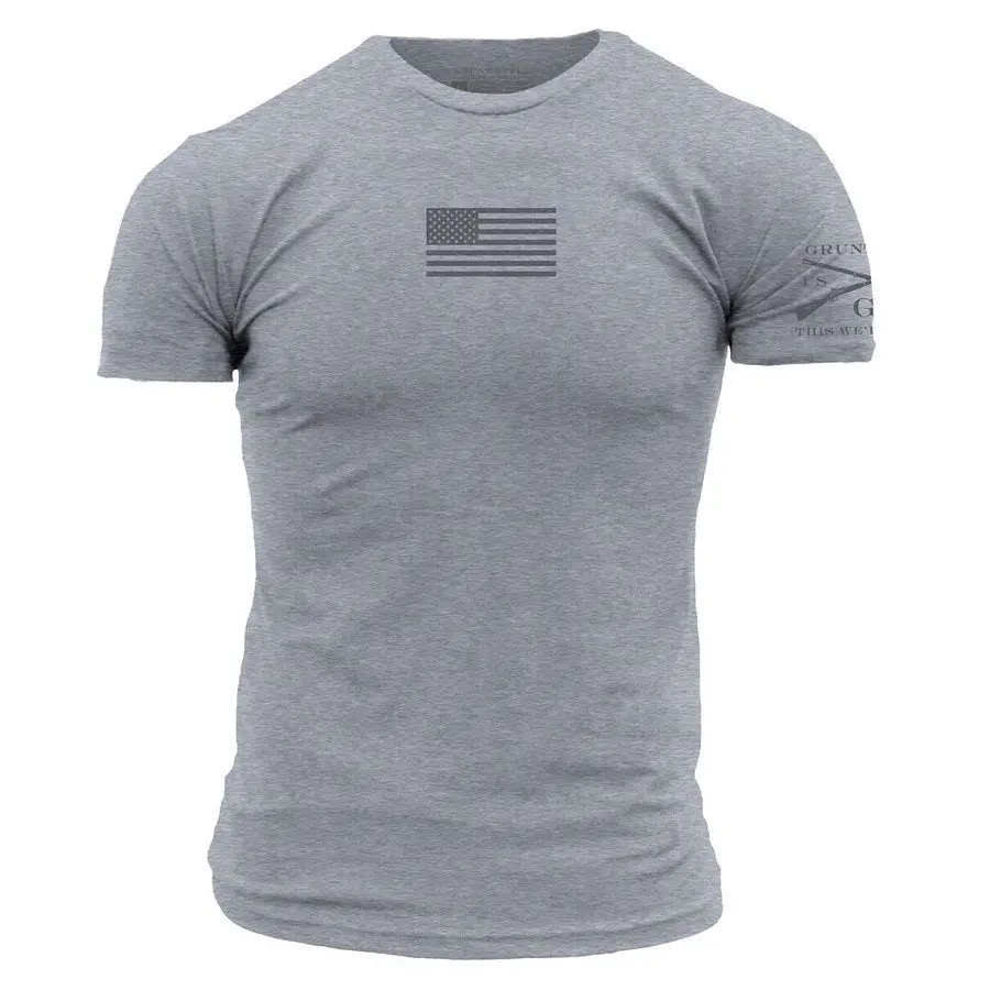 Freedom Flag T-Shirt - Dark Heather Gray