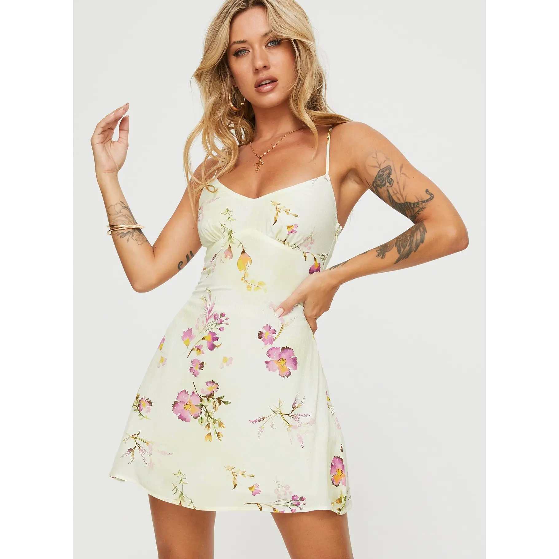 princess polly jaye mini dress Jaye Mini Dress White/Pink