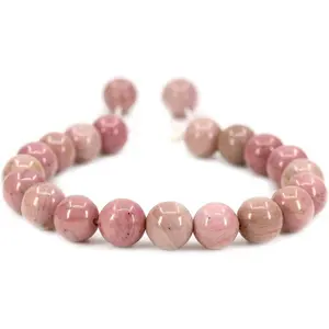 Angelstones Handmade Gemstone 10mm Pink Rhodonite Round Beads Adjustable Braided Macrame Tassels Chakra Reiki Bracelets 7-9 inch Unisex