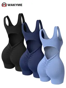 Women's Backless One Piece Yoga Romper Tank Top Shorts Slim Fit Workout Gym Fitness Activewear Jumpsuit Women's Backless One Piece Yoga Romper Tank Top Shorts Slim Fit Workout Gym Fitness Activewear Jumpsuit