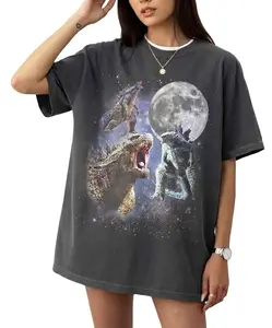 Vintage Godzilla Moon Tshirt, Retro Kaiju Graphic Tee, 90s Monster Moon Apparel, Japanese Movie Poster Style, Godzilla Gift