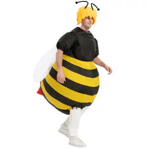 JYZCOS Inflatable Bee Costume Adult Animal Blow Up Halloween Party Fancy Dress Anime Outfit 190T Polyester Quick Inflation 60 Seconds