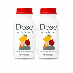DOSE Cholesterol Support Liquid Shots 2 Pack, 2 fl oz Each – Heart Health Supplement with CoQ10, Pomegranate, Turmeric Curcumin & Amla – Helps Maintain Healthy LDL Levels, Supports Cardiovascular Wellness, Vegan Formula, Daily Drink