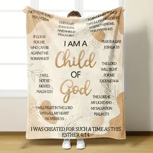 2025 Bible Verse Blanket Printed Flannel Blanket - Soft, Warm, Multi-functional Shawl, Suitable for Office, Home - Perfect for Gift Ideas,Recieving Blanket,lightweight Cozy Blanket