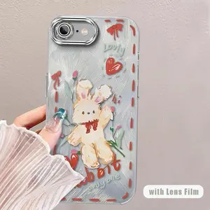 1 Piece iPhone 7 Phone Casespolite rabbit Lanyard Pattern Casual Ready Comfortable feel Suitable For iPhone 7 Case With Elegant