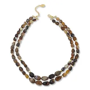 Connie Craig Carroll Jewelry Jordan Agate Bead Double-Layer Necklace