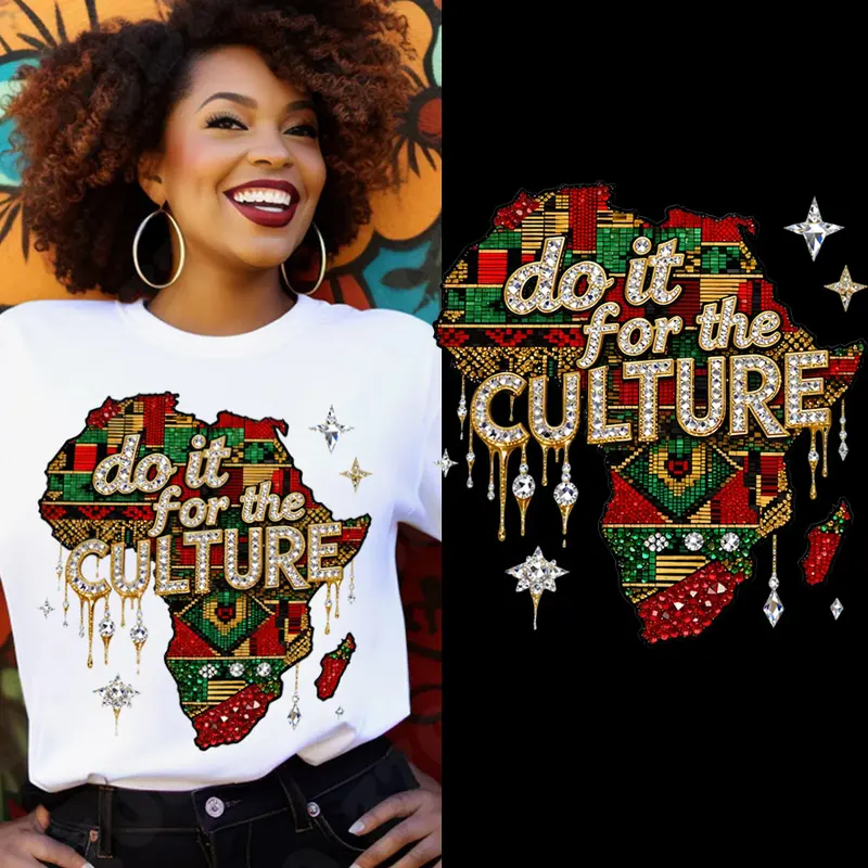 "Do It For The Culture" Bold Text DTF Transfer - 10×9.2 Inches Washable Iron-On Single Sheet, DIY Craft Decor, Cultural Gatherings Black History Month, T-Shirts & More, African American Pride Juneteenth Sewing Accessory