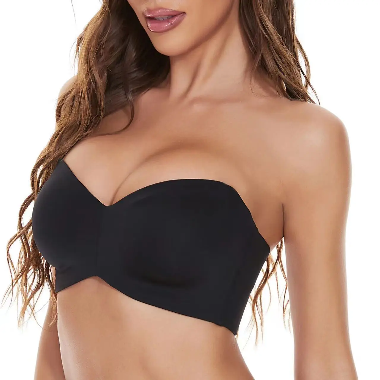 Women's Strapless Bra Unlined Underwire Minimizer Plus Size Support