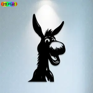 1pc Donkey Metal Wall Art, Playful Donkey Statue Mural, Ideal Gift for New Year, Easter, Animal Decor Enthusiasts, Weather-Resistant Metal Wall Decor Wall Sculptures, Perfect for Home Wall & Garden Fence, Donkey Enthusiasts