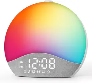 [Mother's day] EASYERA Sunrise Alarm Clock, White Noise Machine for Sleep, Upgraded Backlit Butns, Blueoth Speaker, Dimmable Night Light for Heavy Sleeper, Adults, Kids