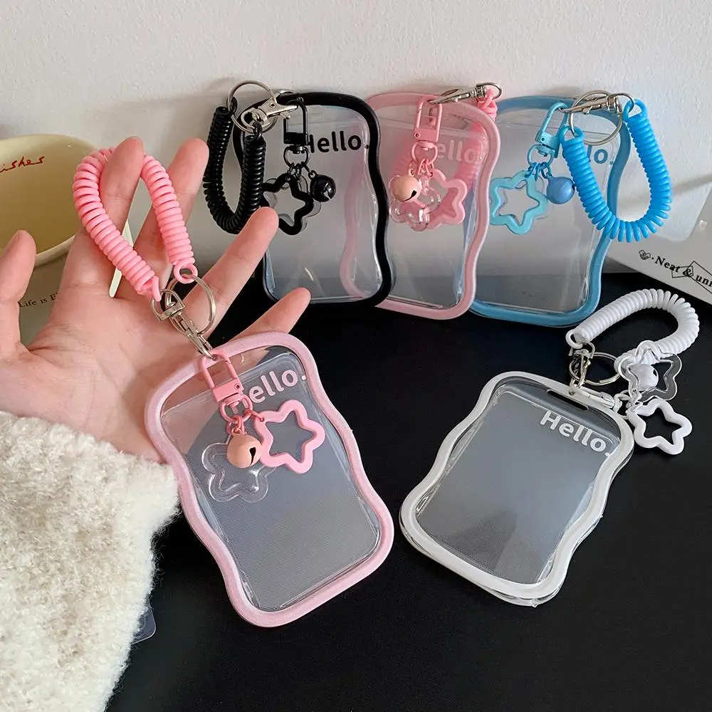 Pastel Color Card Holder with Lanyard, 1 Count Portable ID Card Holder, Work Card Protector, Keychain Backpack Charm, Badge Reels Retractable, Office