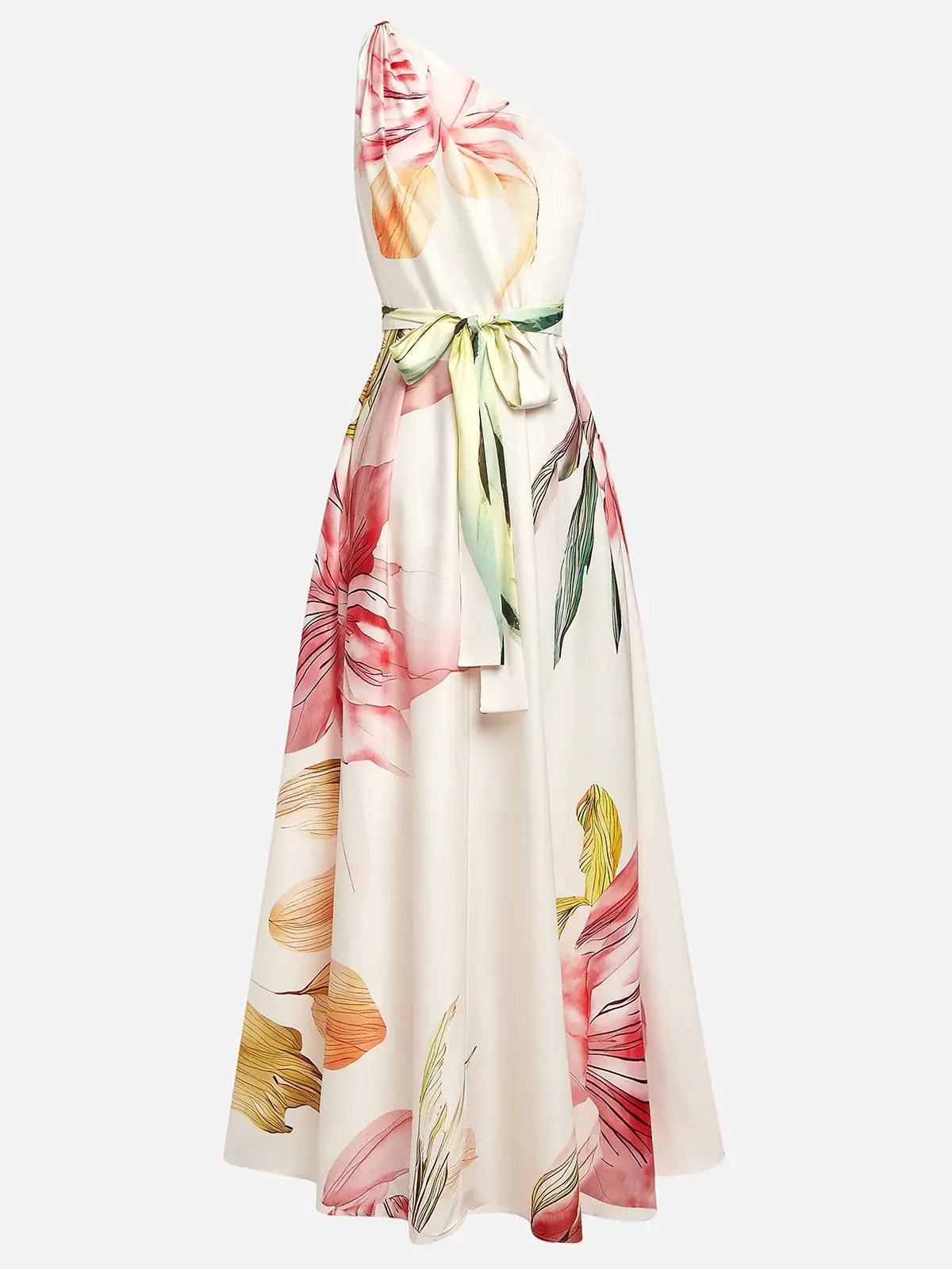 Lady's 2025 Plant-Printed Sleeveless Elegant Formal Maxi Dress - Formal Wear Clothes with Junior Sizes, Large Display Sizing, Suitable for Runway, Party Occasions