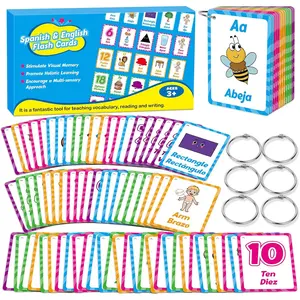 Bilingual Flash Cards: Spanish to English, First Words & Toddler Alphabet Flash Cards for Kids Learning Spanish & English