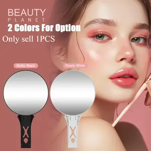 Portable Makeup Mirror 2 in 1 Handheld Tabletop, Compact Magnifying 10X/1X  Travel Mirror No LED Round 4.5 Inch, where to buy foldable vanity mirror, High Magnification Hand Held Cosmetic Mirror with Stand Foldable Design for purse and room use