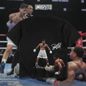 UNDISPUTED Ryan Garcia KO Devin Haney Heavy Cotton T-shirt King Ryan Boxing Shirt Fan Apparel Gift For Boxing Fan Menswear Breathable Print