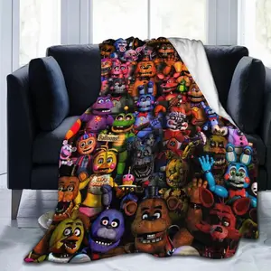 Five Nights at Freddy's Blanket Soft Flannel Blanket Suitable For Sofa Beds Living Rooms Beloved By Both Adults And Children Birthday Christmas Gifts Holiday Party Home Decor 50"inx 40"in 125cm"x100cm"