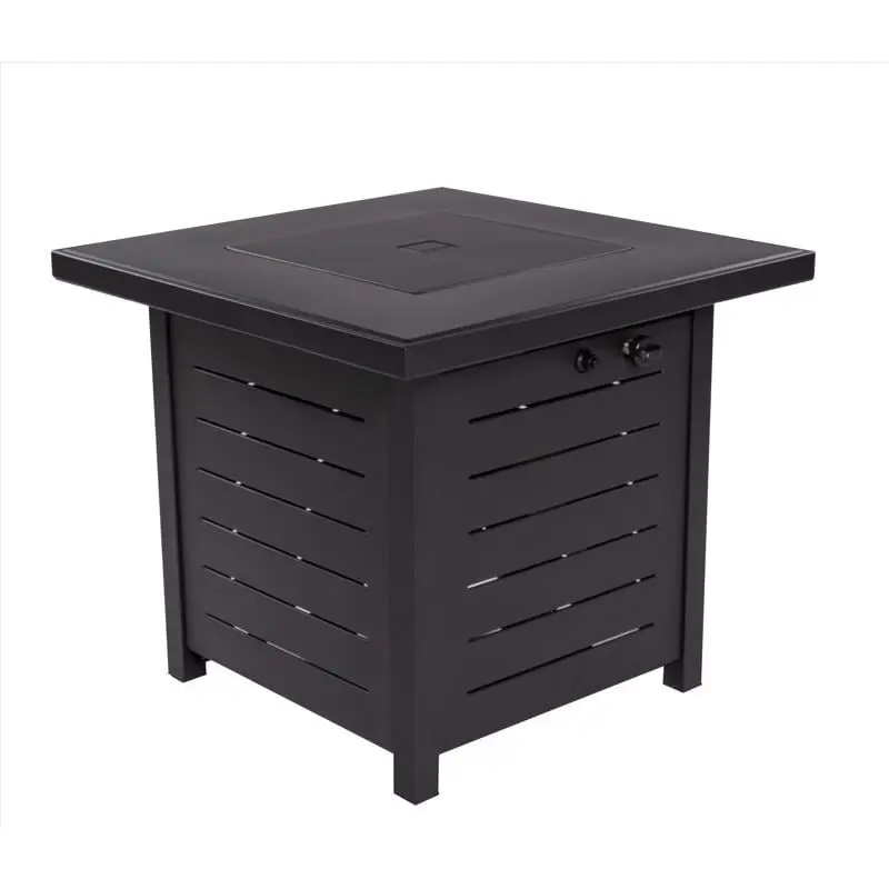 Living Accents 4026234 28 in. Square Steel Gas Powered Propane Fire Pit - 59 lbs, Assembly Required, Safety First, Ideal for Gatherings
