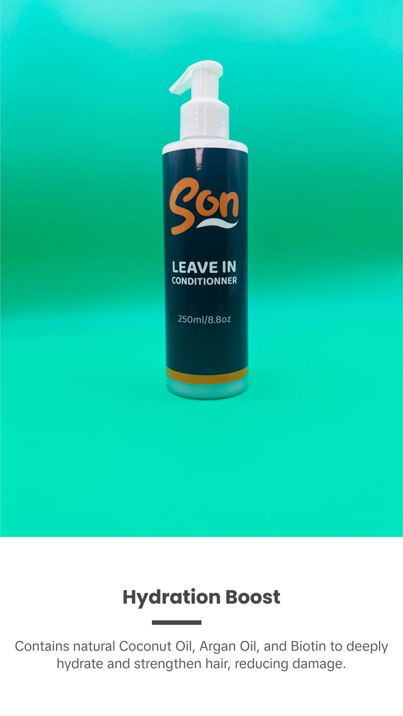 Son Leave-In Conditioner - 100% Natural, Hydrates & Strengthens Hair, Safe for All Hair Types, 250ml US Conditioner Haircare Cleanser Coconut Hydrating Shampoo Argan