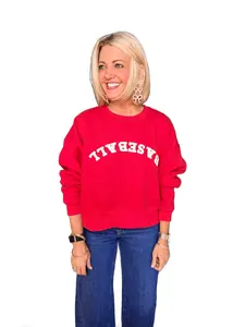Puff Upside Down Baseball Cropped Sweatshirt