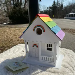 Hand Crafted Rainbow Cottage Style Bird House