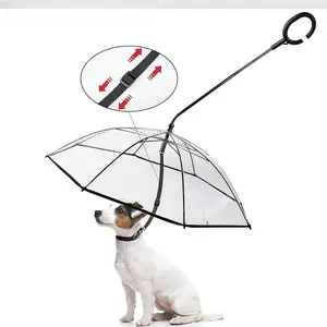 Transparent Pet Rain Umbrella C-Shaped Adjustable Dog Leash for Rainy Days, Durable Puppy Accessory for Outdoor Walks