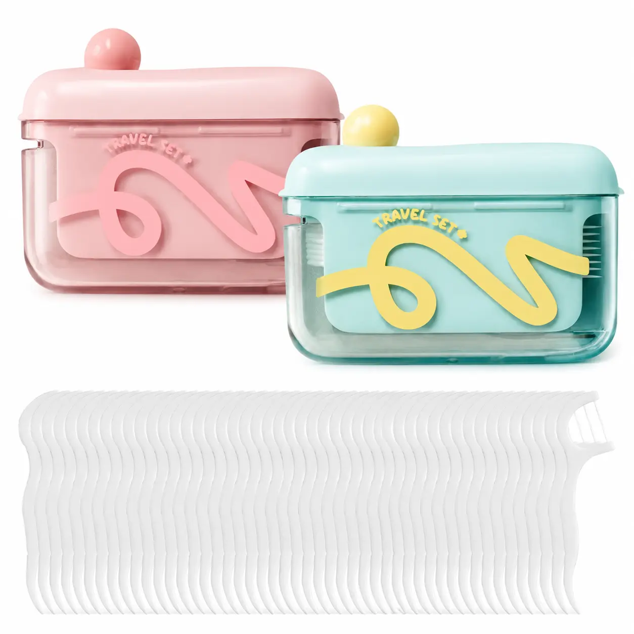 Automatic Pop-Up Dispenser, Portable and Refillable, Perfect for Oral Care at Home, In Restaurants, and While Traveling Oral Hygiene Kit Oral Care Tools Floss Pick Storage Box, Portable Countertop Organizer, Refillable Dispenser for Floss Picks Accessory