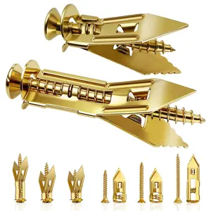 88 count Self Drilling Drywall Anchors with Screws Kit, 2 Sizes Dry Wall Anchor & 3 Sizes Metal Expansion Bolt for Drywall, Zinc-Plated Steel, No Drill, Heavy Duty-Holds 80lbs for Wall