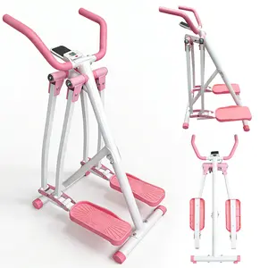 Elliptical Machine for Home Use, Air Walk Cross Trainer with Foldable Design, Low-Impact Full-Body Cardio Glider with LCD Display, Space-Saving Exercise Equipment for Home Gym Fitness
